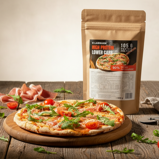 Lower Carb High Protein Pizzateig Backmischung | 105 g Eiweiß - 7 g KH | Muskelaufbau, Fitness, Diät & Keto | 4x große Pizza