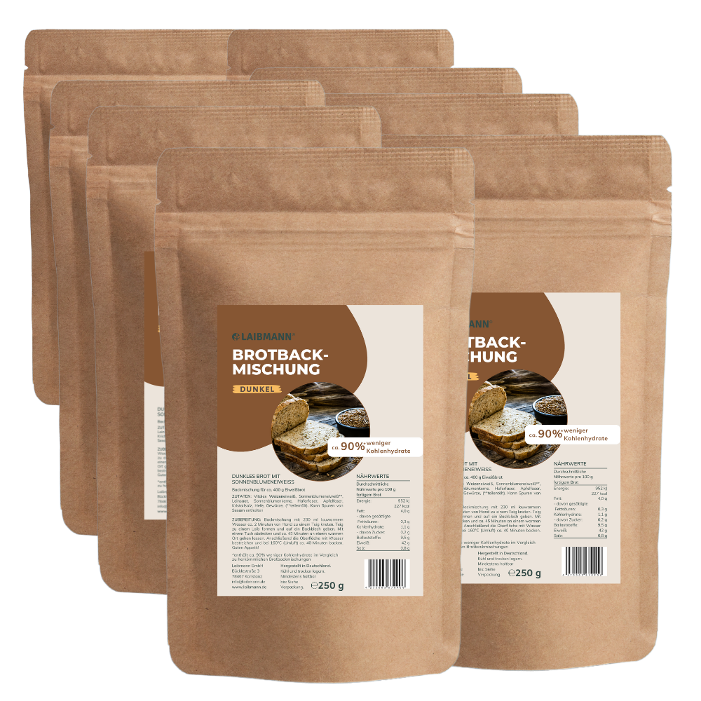 Low-Carb Brotbackmischung Dunkel – keto, proteinreich – Sparpaket