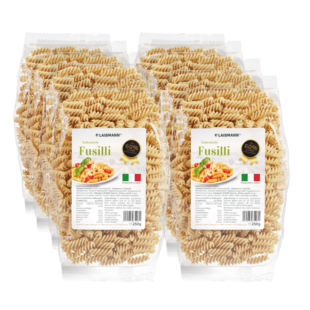 Lower-Carb Fusilli Nudeln – keto, proteinreich – Sparpaket