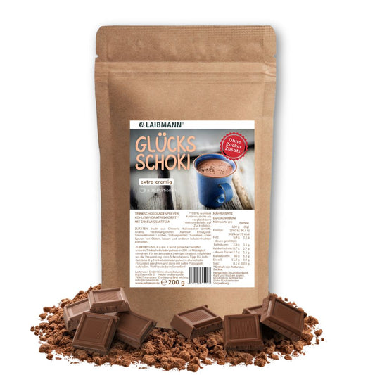 Laibmann® Glücks Schoki – Trinkschokolade ohne Zuckerzusatz, low carb, keto