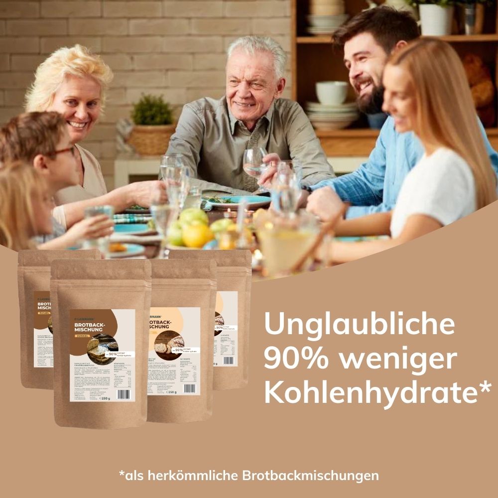 Kohlenhydratreduzierte Brotbackmischungen | Spar-Paket 4x