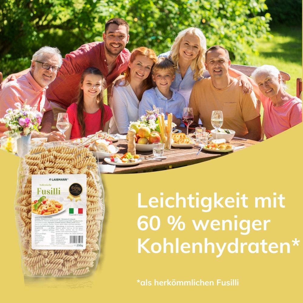 Lower-Carb Fusilli Nudeln – keto, proteinreich – Einzelpackung