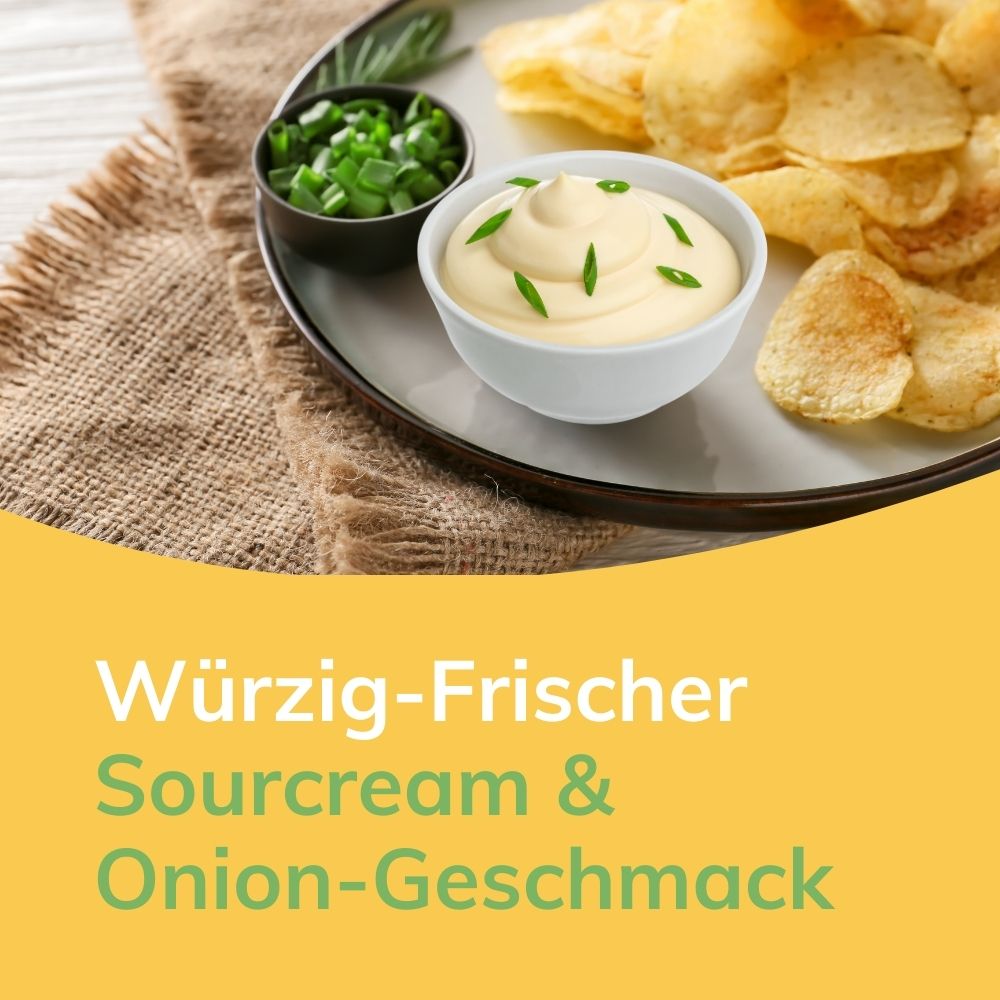 Protein Chips Sourcream & Onion – lower carb, keto – 1 Packung