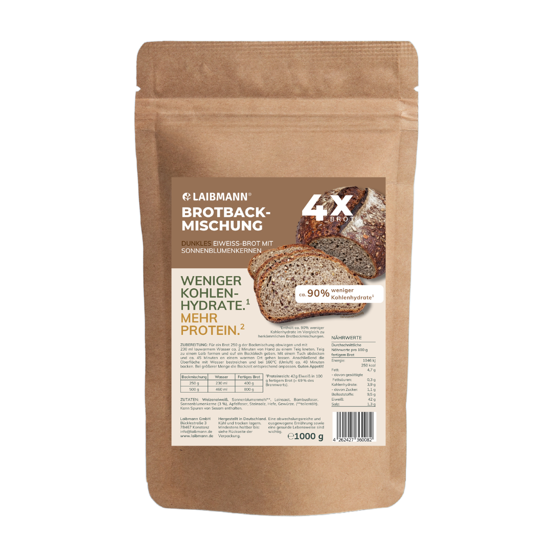 Low-Carb Brotbackmischung Dunkel – keto, proteinreich – 1-3 kg-Sparpakete
