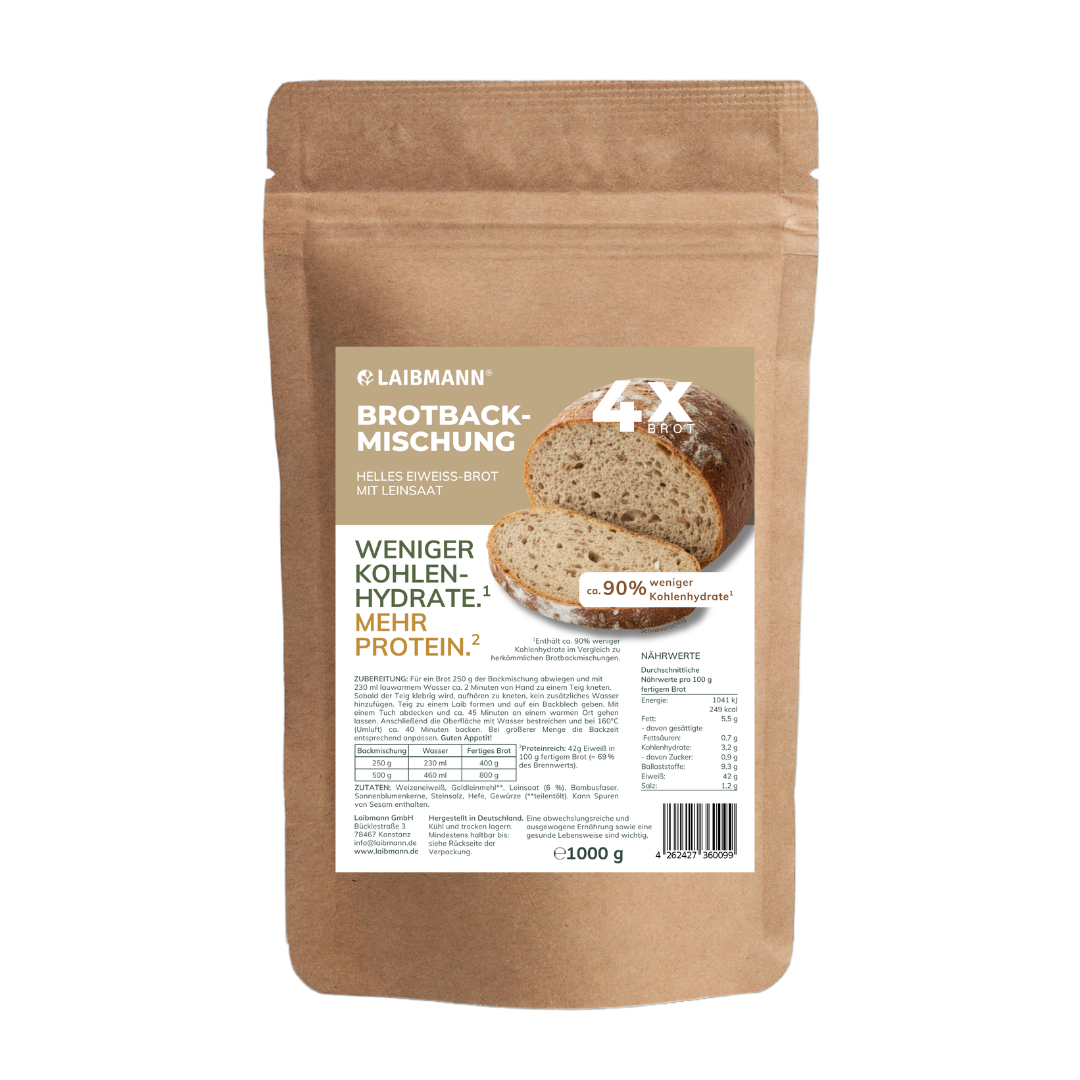 Low-Carb Brotbackmischung Hell – keto, proteinreich – 1-3 kg-Sparpaket